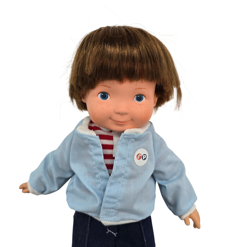 Vintage 1981 Fisher Price My Friend Joey Doll 33031 Blue Jacket Freckles 16"